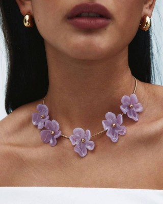 EDBLAD Wildflower Necklace Gold/Pink Κολιέ Χρυσό Ανοξείδωτο Ατσάλι 130483