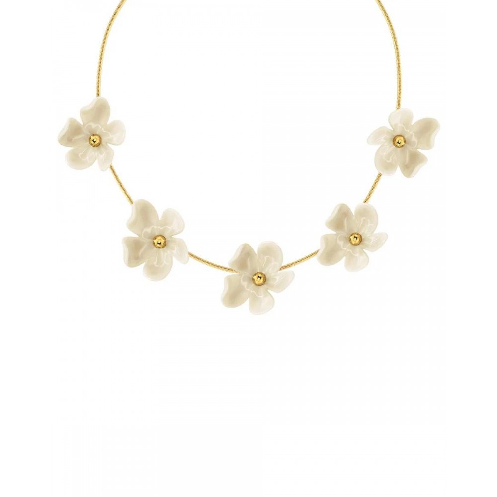 EDBLAD Wildflower Necklace Gold/White Κολιέ Χρυσό Ανοξείδωτο Ατσάλι 130484