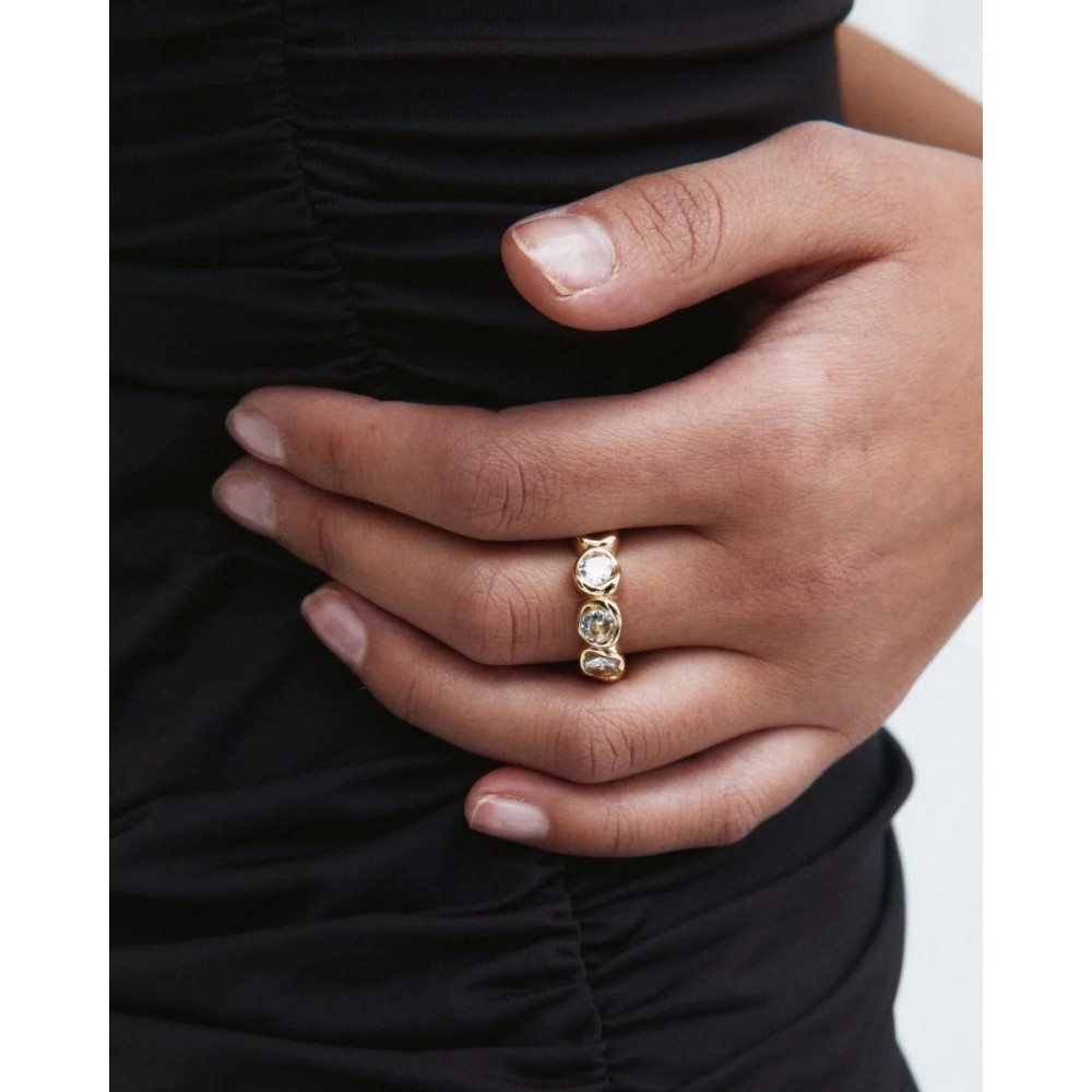 EDBLAD Ocean Gem Ring Gold Δαχτυλίδι Xρυσό Ανοξείδωτο Ατσάλι 130322