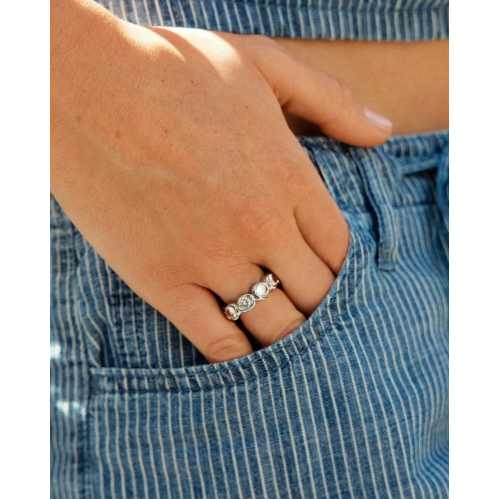 EDBLAD Ocean Gem Ring Steel Δαχτυλίδι Ασημί Ανοξείδωτο Ατσάλι 130323