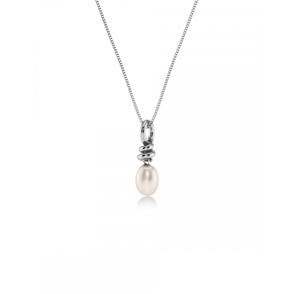 EDBLAD Swivel Necklace Pearl S Steel Κολιέ Ασημί Ανοξείδωτο Ατσάλι 130337