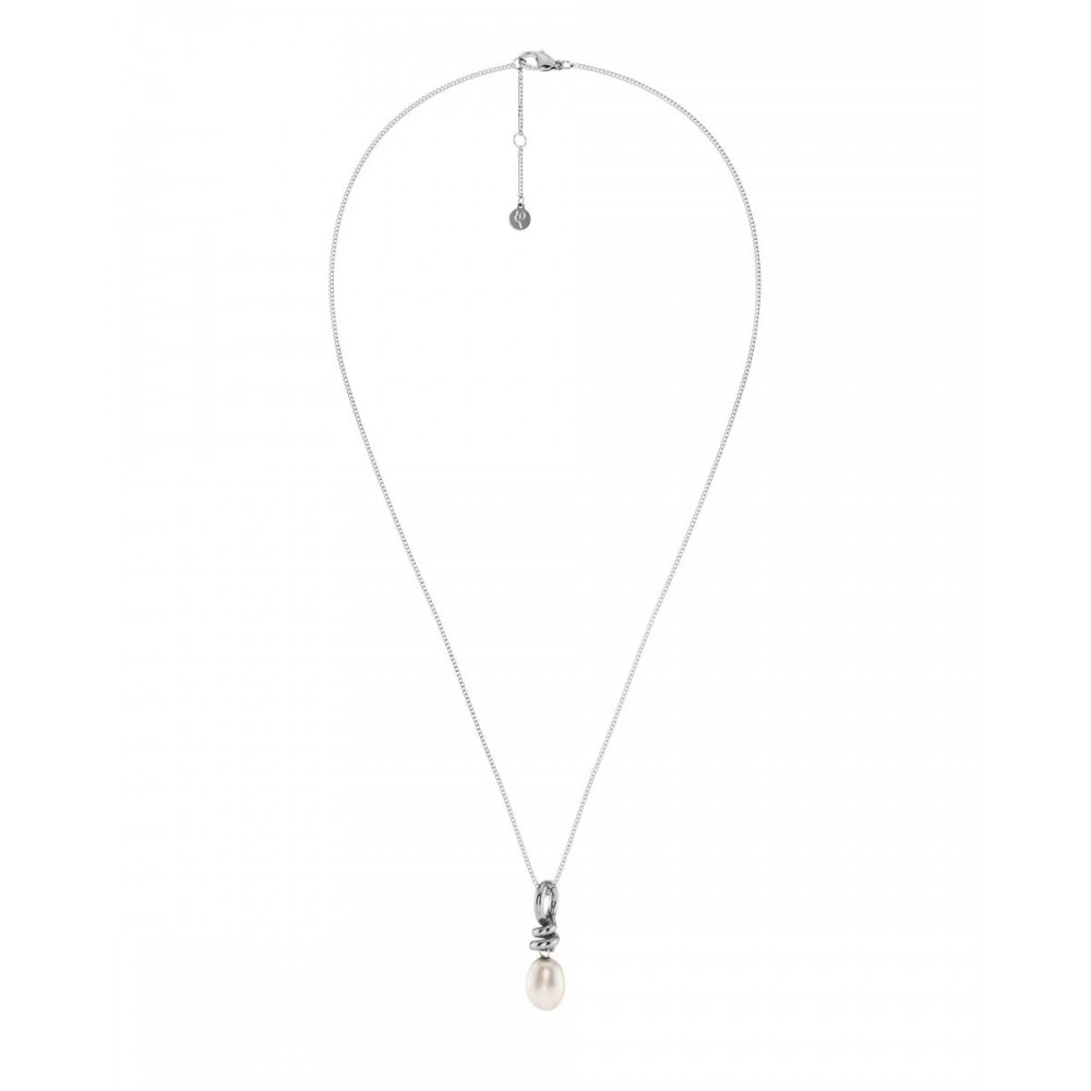 EDBLAD Swivel Necklace Pearl S Steel Κολιέ Ασημί Ανοξείδωτο Ατσάλι 130337