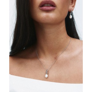 EDBLAD Swivel Necklace Pearl S Steel Κολιέ Ασημί Ανοξείδωτο Ατσάλι 130337