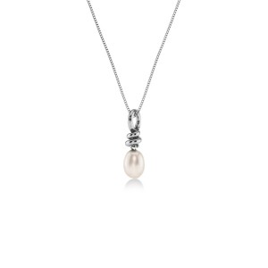 EDBLAD Swivel Necklace Pearl S Steel Κολιέ Ασημί Ανοξείδωτο Ατσάλι 130337