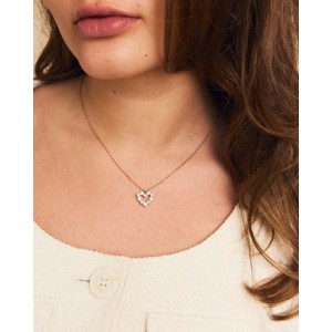 EDBLAD Affinity Pearl Heart Χρυσό Κολιέ Καρδιά Ανοξείδωτο Ατσάλι 127506