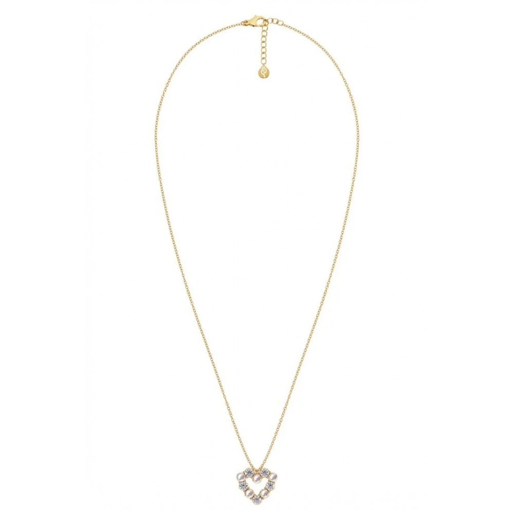 EDBLAD Affinity Pearl Heart Χρυσό Κολιέ Καρδιά Ανοξείδωτο Ατσάλι 127506