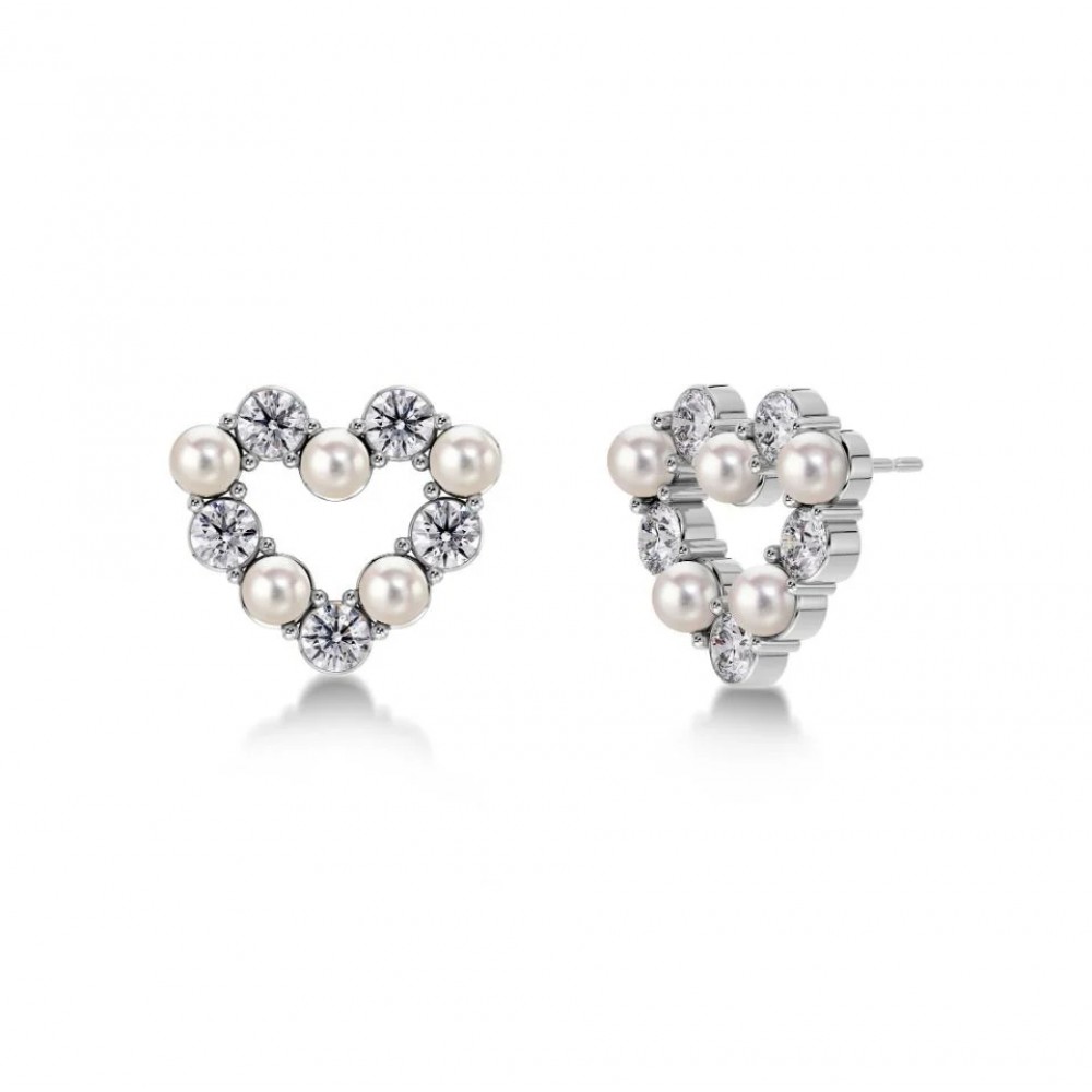 EDBLAD Affinity Pearl Heart Σκουλαρίκια Ανοξείδωτο Ατσάλι 127503