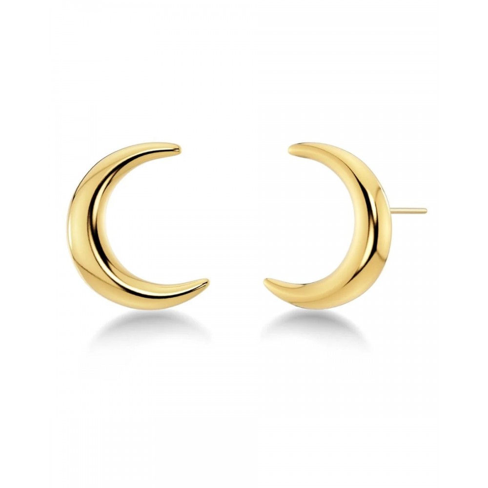 EDBLAD New Moon Studs L Gold Σκουλαρίκια Φεγγάρι Ανοξείδωτο Ατσάλι 127562