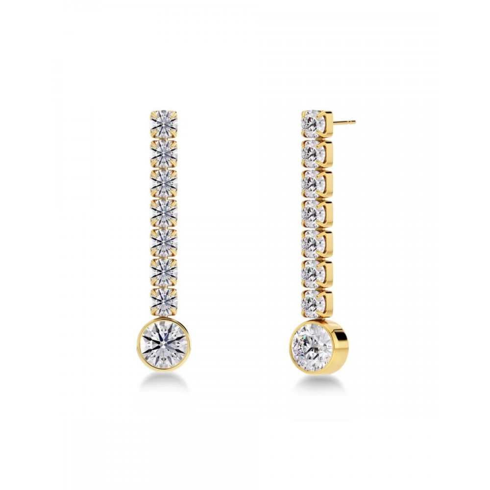 EDBLAD Ritzo Earrings Gold Σκουλαρίκια Λευκά Κρύσταλλα Ανοξείδωτο Ατσάλι 127580