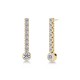 EDBLAD Ritzo Earrings Gold Σκουλαρίκια Λευκά Κρύσταλλα Ανοξείδωτο Ατσάλι 127580