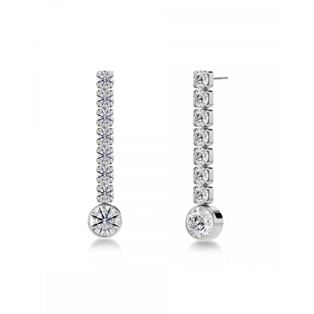 EDBLAD Ritzo Earrings Steel Σκουλαρίκια Λευκά Κρύσταλλα Ανοξείδωτο Ατσάλι 127581