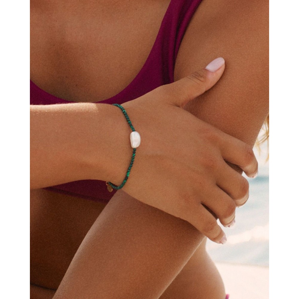 EDBLAD Beach Pearls Bracelet Green Gold Βραχιόλι με Μαργαριτάρι 127957