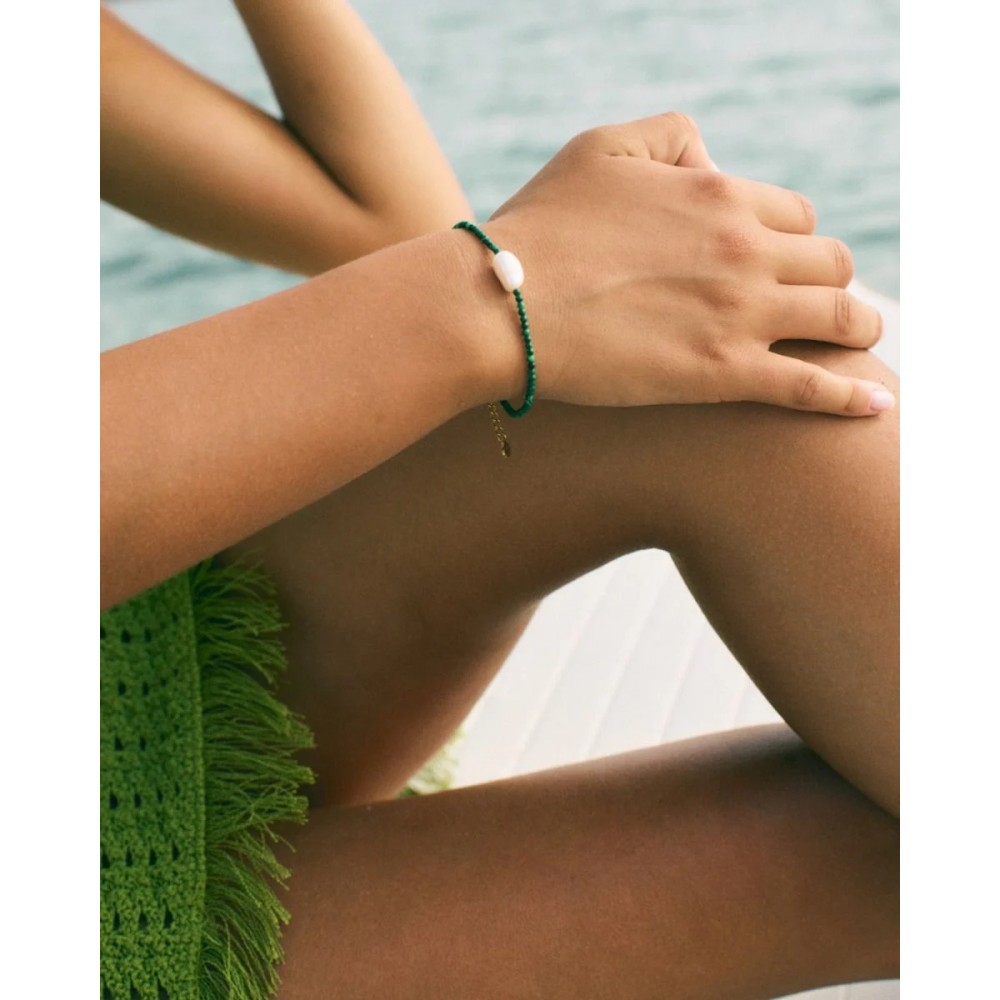 EDBLAD Beach Pearls Bracelet Green Gold Βραχιόλι με Μαργαριτάρι 127957