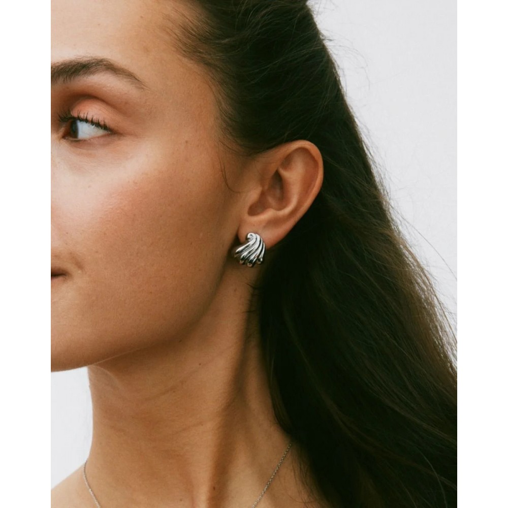 EDBLAD Corazza Studs S Steel Σκουλαρίκια Ασημί Ανοξείδωτο Ατσάλι 127975
