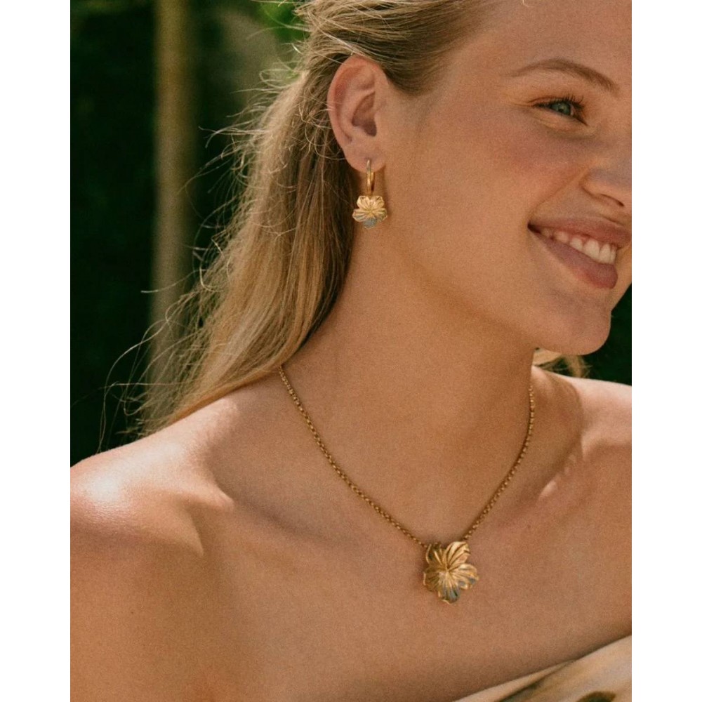 EDBLAD Jasmine Necklace L Gold Χρυσό Κολιέ Λουλούδι Ανοξείδωτο Ατσάλι 129845