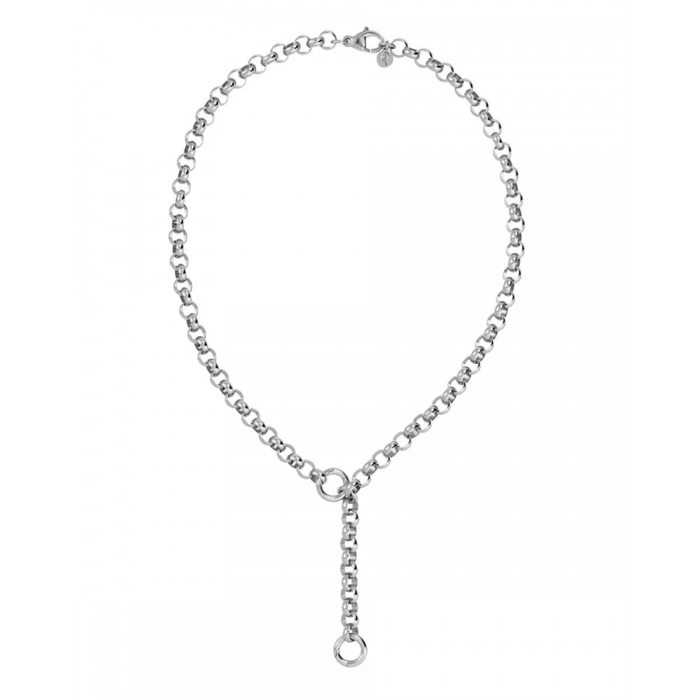 EDBLAD Loop Charm Chain L Necklace Steel Ασημί Κολιέ Ανοξείδωτο Ατσάλι 127985