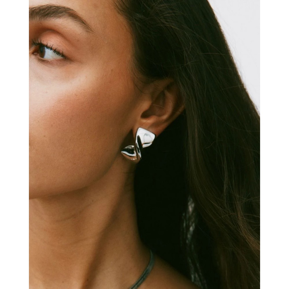 EDBLAD Nuvole Studs L Steel Σκουλαρίκια Ασημί Ανοξείδωτο Ατσάλι 128023