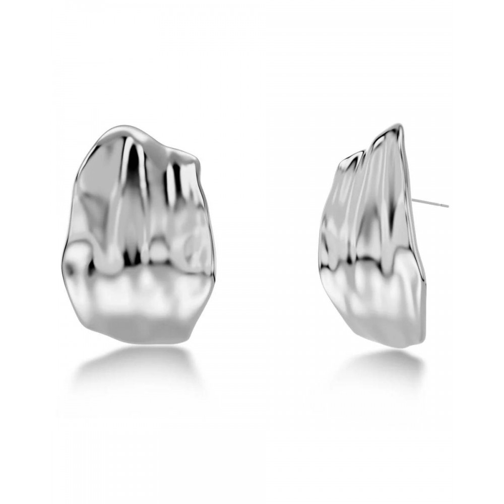 EDBLAD Tidal Studs L Steel Σκουλαρίκια Κύματα Ασημί Ανοξείδωτο Ατσάλι 128051