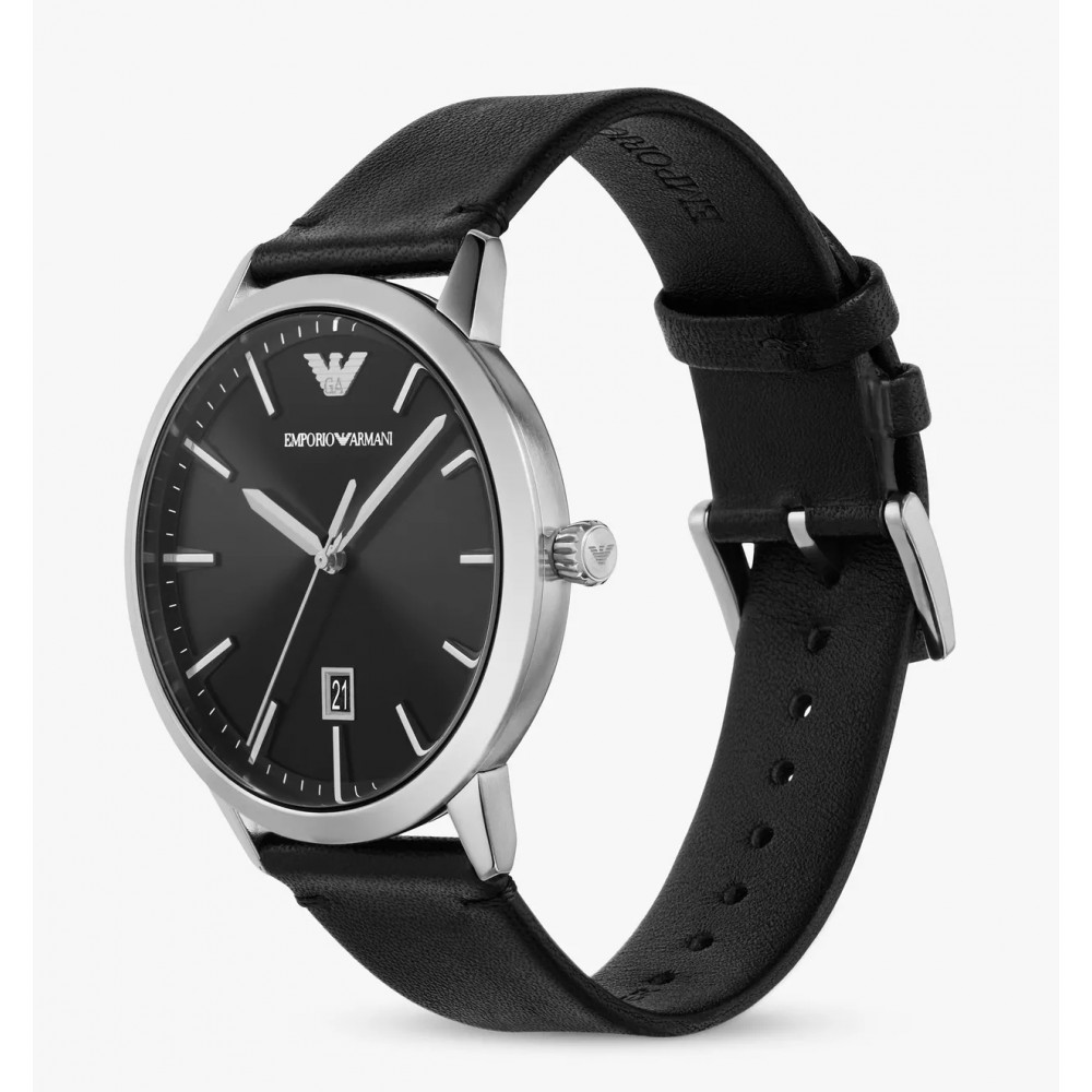 EMPORIO ARMANI Ρολόι Ruggero Μαύρο Δερμάτινο Λουρί AR11193 EMPORIO ARMANI Ρολόι Ruggero Μαύρο Δερμάτινο Λουρί AR11193