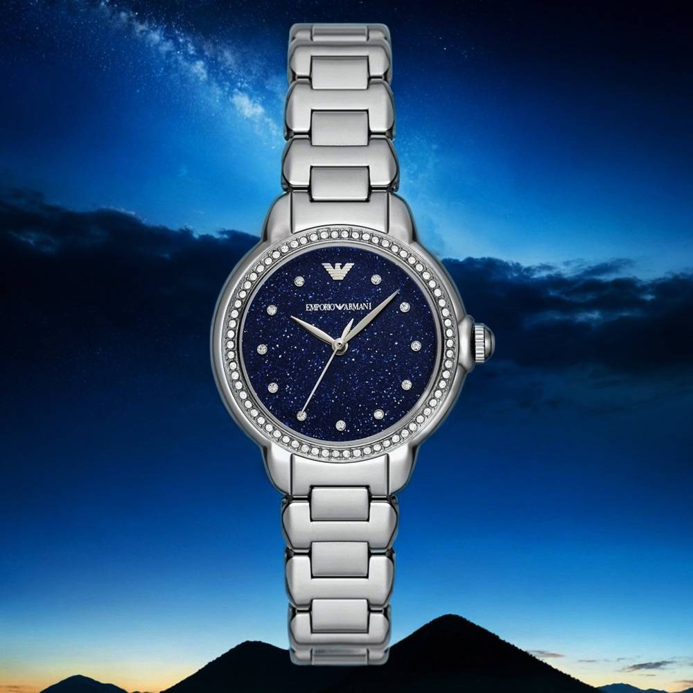 EMPORIO ARMANI Ρολόι Γυναικείο Ασημί Ανοξείδωτο Μπρασελέ AR11630