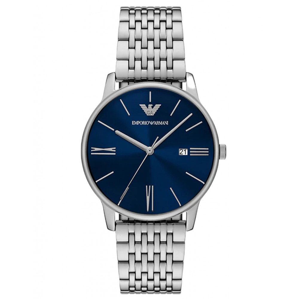 EMPORIO ARMANI Ρολόι Minimalist Ασημί Ανοξείδωτο Aτσάλι μπρασελέ AR11674