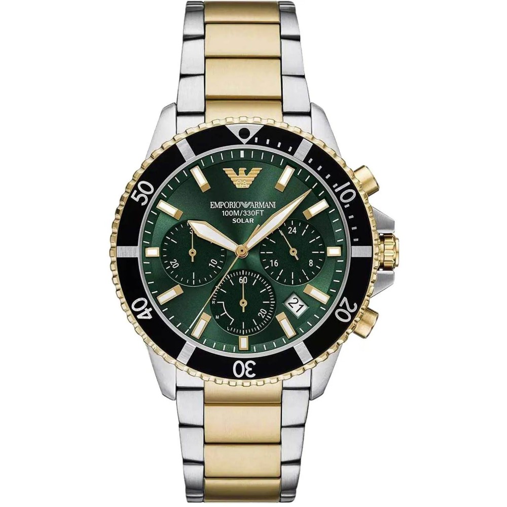 EMPORIO ARMANI Ρολόι Χρονογράφος World Explorer Solar Δίχρωμο μπρασελέ AR11695 EMPORIO ARMANI Ρολόι Χρονογράφος World Explorer Solar Δίχρωμο μπρασελέ AR11695