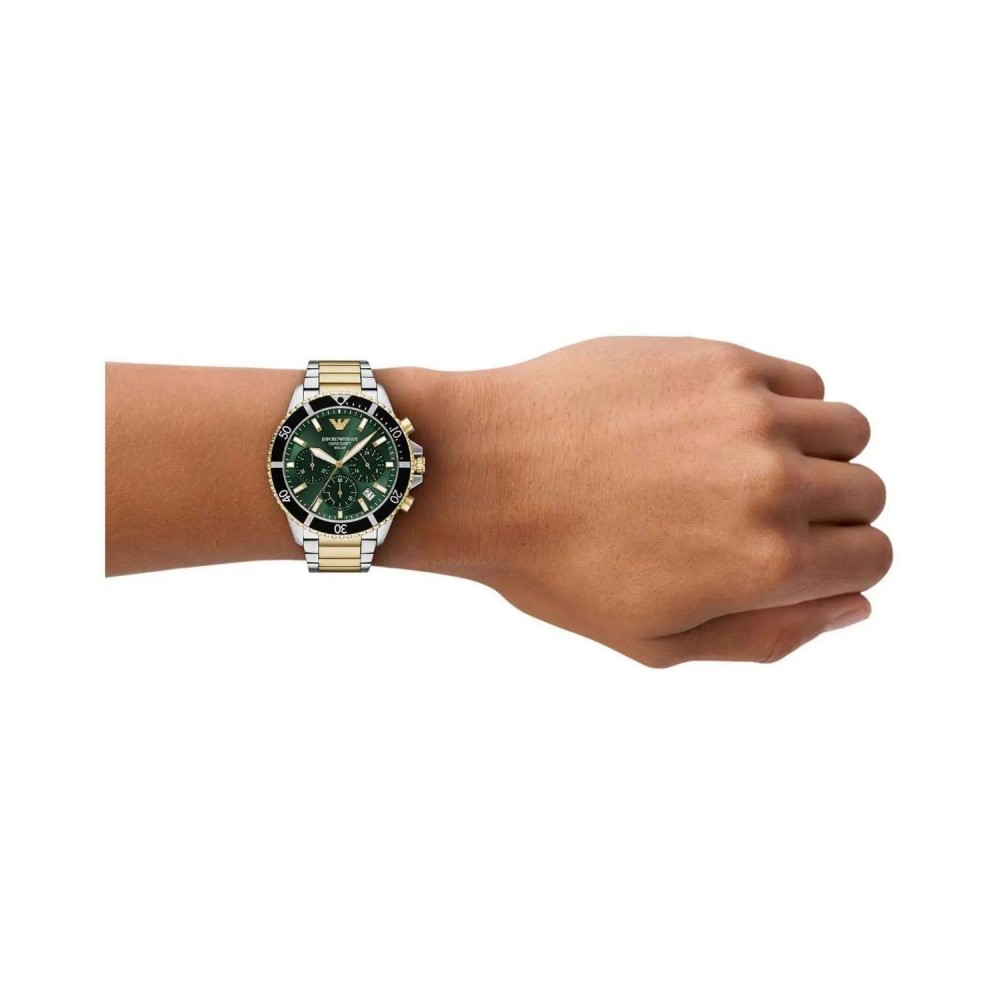 EMPORIO ARMANI Ρολόι Χρονογράφος World Explorer Solar Δίχρωμο μπρασελέ AR11695 EMPORIO ARMANI Ρολόι Χρονογράφος World Explorer Solar Δίχρωμο μπρασελέ AR11695