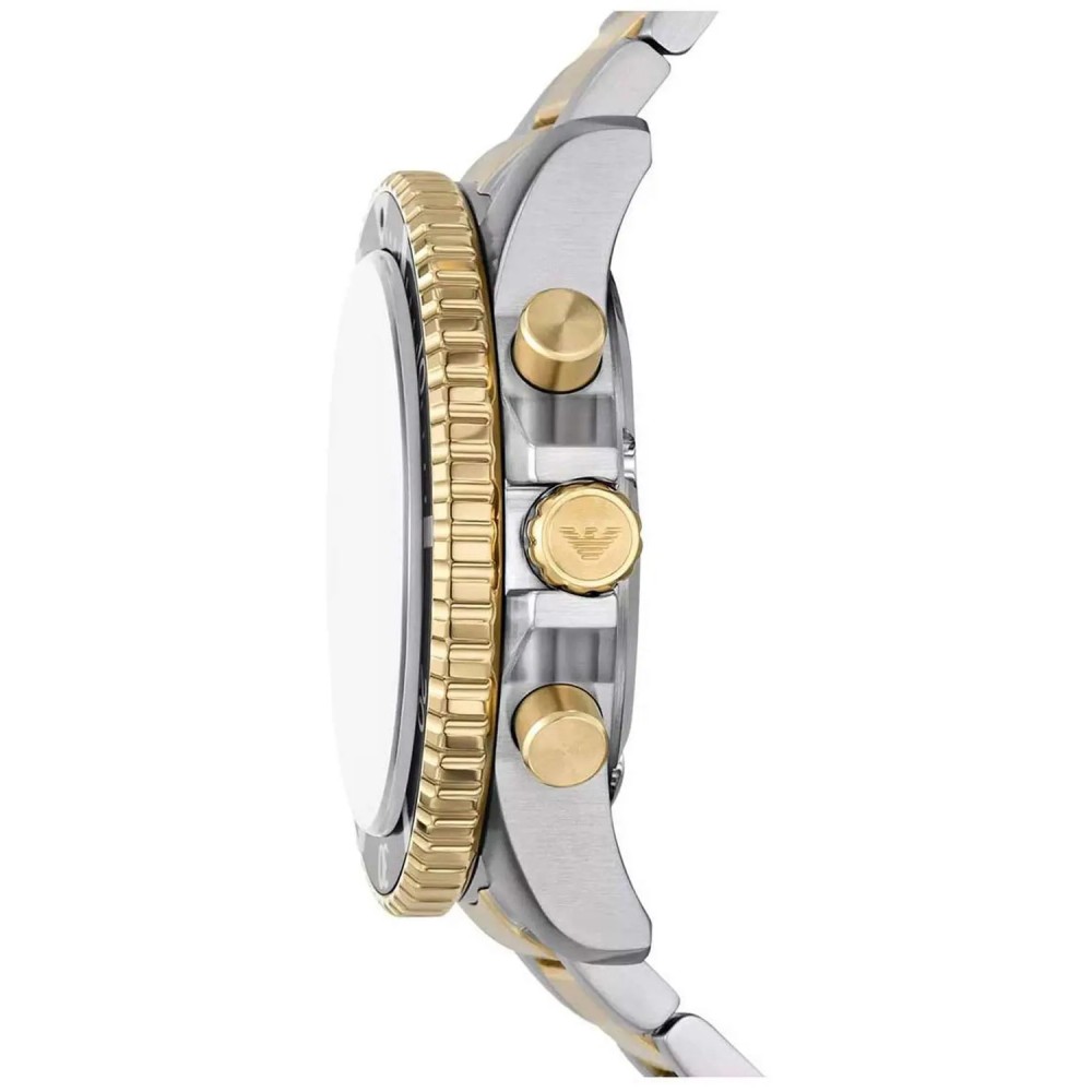 EMPORIO ARMANI Ρολόι Χρονογράφος World Explorer Solar Δίχρωμο μπρασελέ AR11695 EMPORIO ARMANI Ρολόι Χρονογράφος World Explorer Solar Δίχρωμο μπρασελέ AR11695