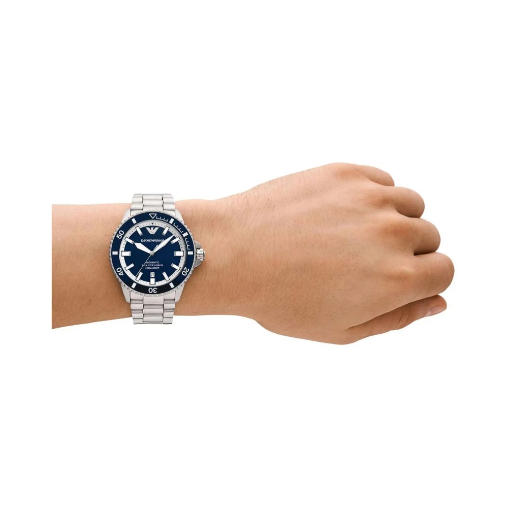 EMPORIO ARMANI Ρολόι World Explorer Aυτόματο Ασημί μπρασελέ AR60079 EMPORIO ARMANI Ρολόι World Explorer Aυτόματο Ασημί μπρασελέ AR60079