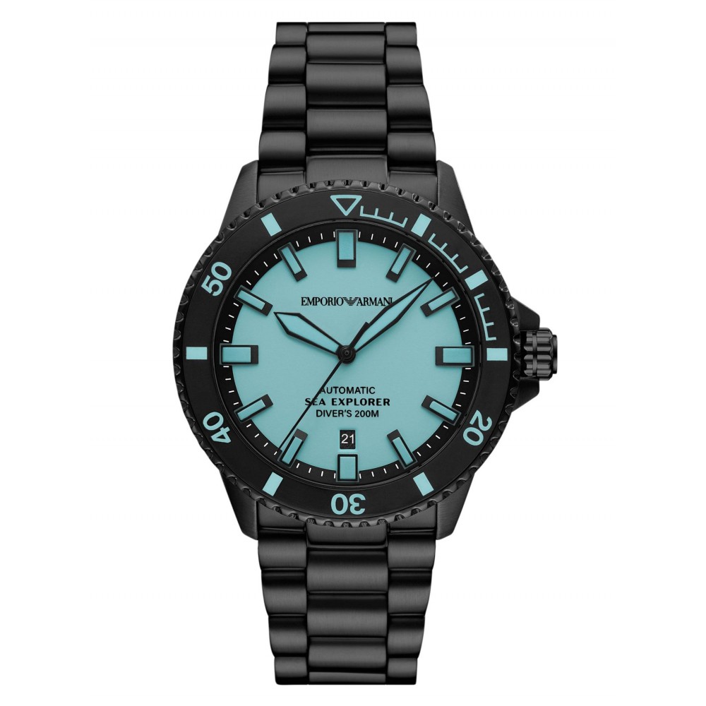 EMPORIO ARMANI Ρολόι World Explorer Aυτόματο Μαύρο μπρασελέ AR60084