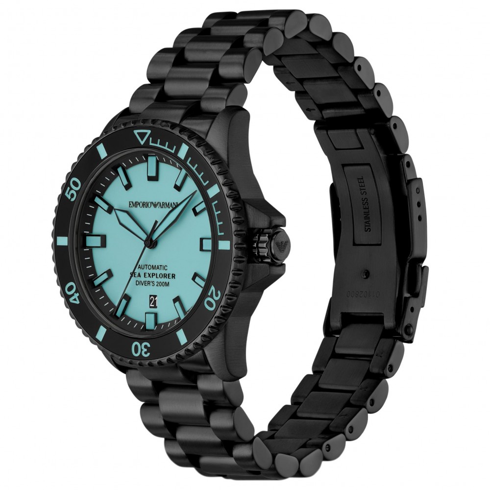 EMPORIO ARMANI Ρολόι World Explorer Aυτόματο Μαύρο μπρασελέ AR60084