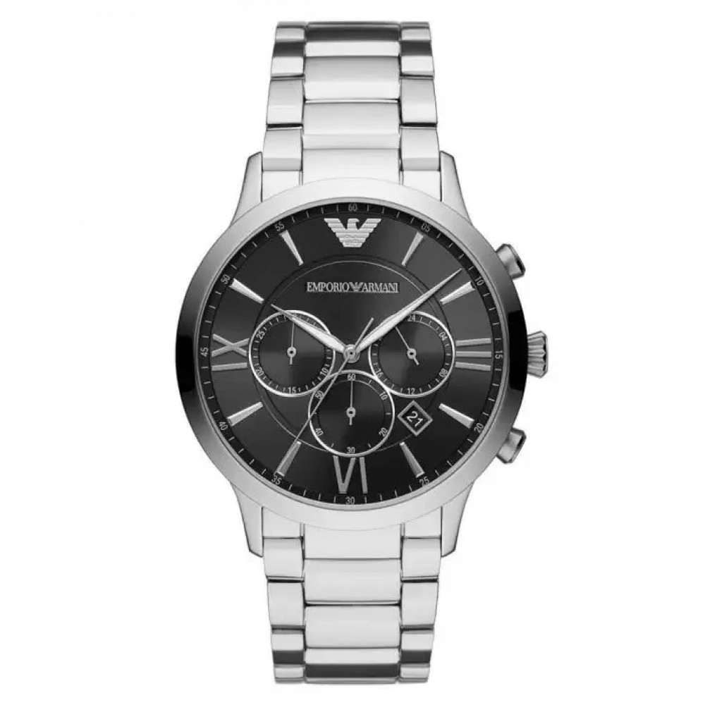 EMPORIO ARMANI Ρολόι Chronograph Ασημί Ανοξείδωτο Aτσάλι μπρασελέ AR11208