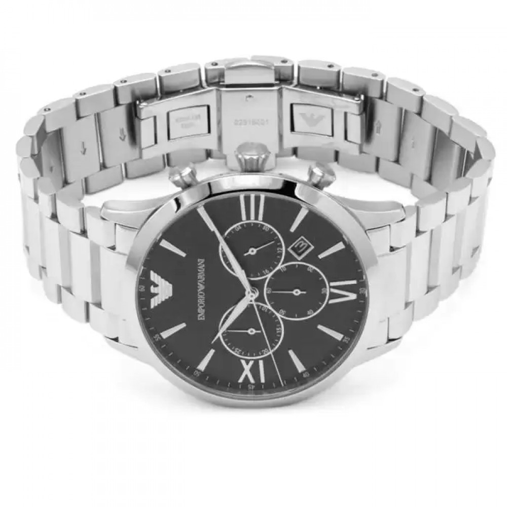 EMPORIO ARMANI Ρολόι Chronograph Ασημί Ανοξείδωτο Aτσάλι μπρασελέ AR11208