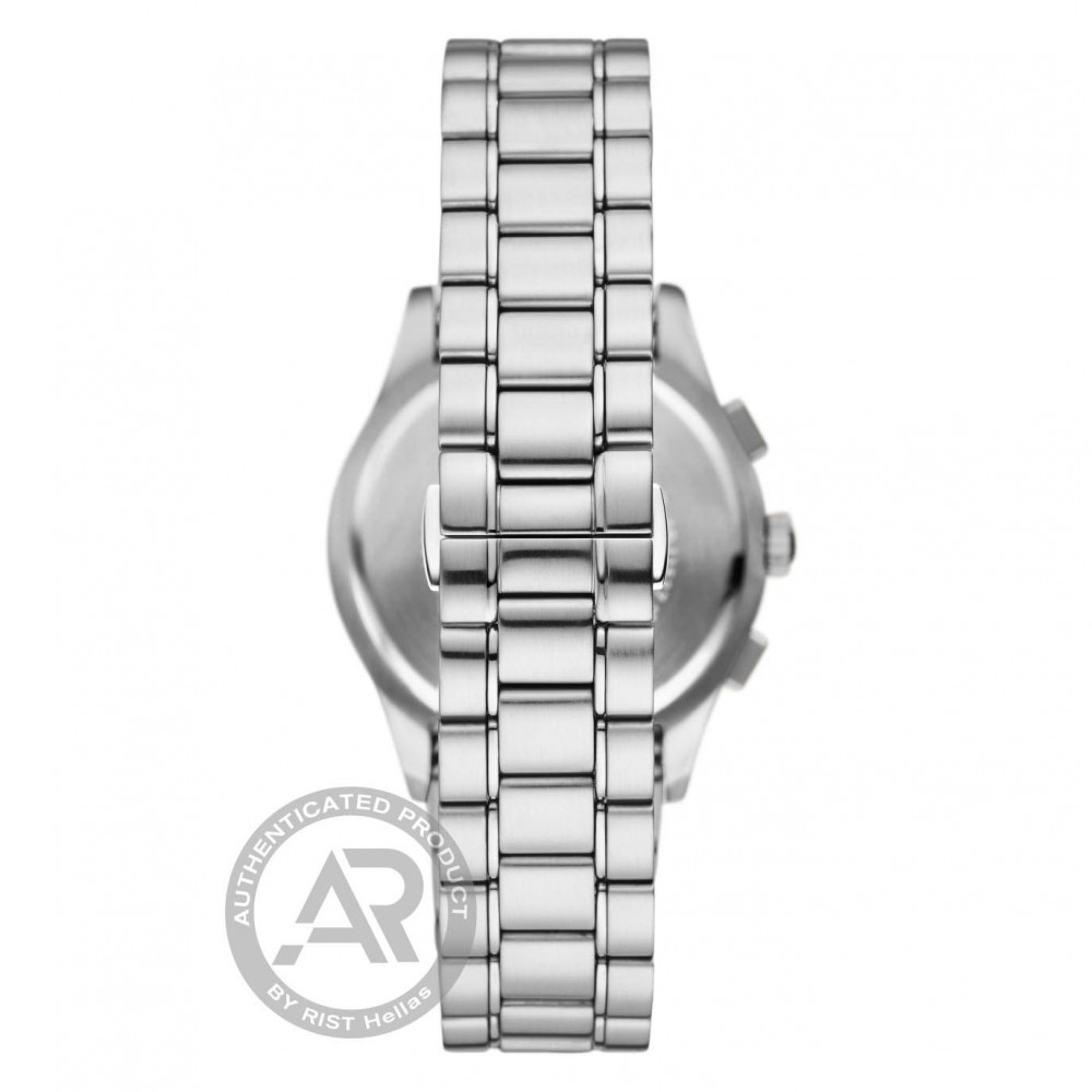 EMPORIO ARMANI Ρολόι Chronograph Ασημί Ανοξείδωτο Aτσάλι μπρασελέ AR11528
