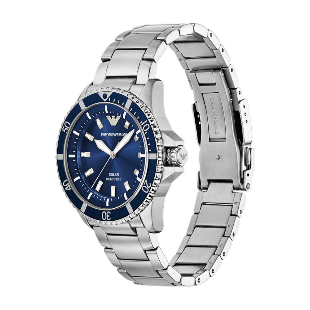 EMPORIO ARMANI Ρολόι World Explorer Solar Ασημί μπρασελέ AR11697 EMPORIO ARMANI Ρολόι World Explorer Solar Ασημί μπρασελέ AR11697