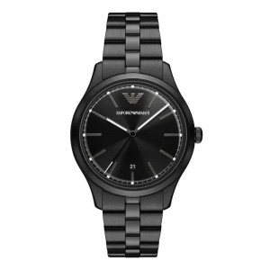 EMPORIO ARMANI Dario Ρολόι Μαύρο Ανοξείδωτο Ατσάλι AR11736