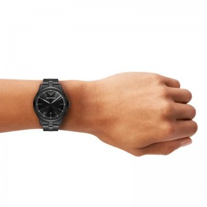 EMPORIO ARMANI Dario Ρολόι Μαύρο Ανοξείδωτο Ατσάλι AR11736