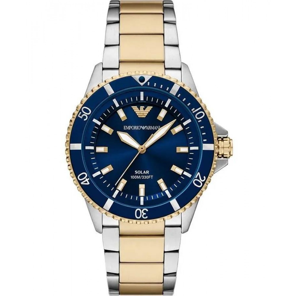 EMPORIO ARMANI Ρολόι World Explorer Solar Δίχρωμο μπρασελέ AR11738 EMPORIO ARMANI Ρολόι World Explorer Solar Δίχρωμο μπρασελέ AR11738