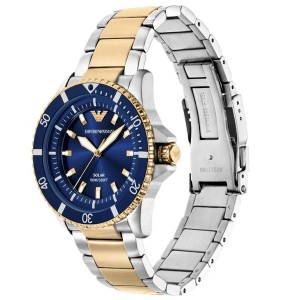 EMPORIO ARMANI Ρολόι World Explorer Solar Δίχρωμο μπρασελέ AR11738 EMPORIO ARMANI Ρολόι World Explorer Solar Δίχρωμο μπρασελέ AR11738