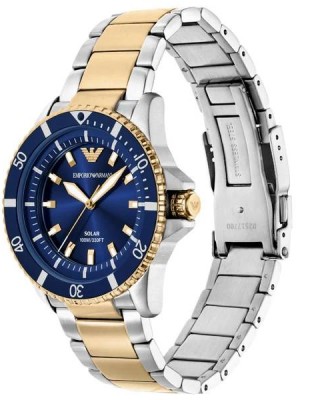 EMPORIO ARMANI Ρολόι World Explorer Solar Δίχρωμο μπρασελέ AR11738