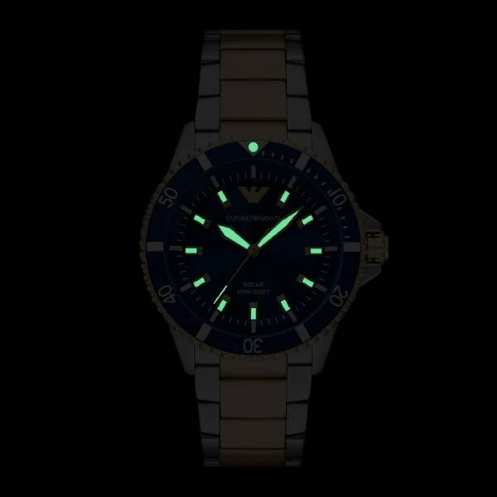 EMPORIO ARMANI Ρολόι World Explorer Solar Δίχρωμο μπρασελέ AR11738 EMPORIO ARMANI Ρολόι World Explorer Solar Δίχρωμο μπρασελέ AR11738