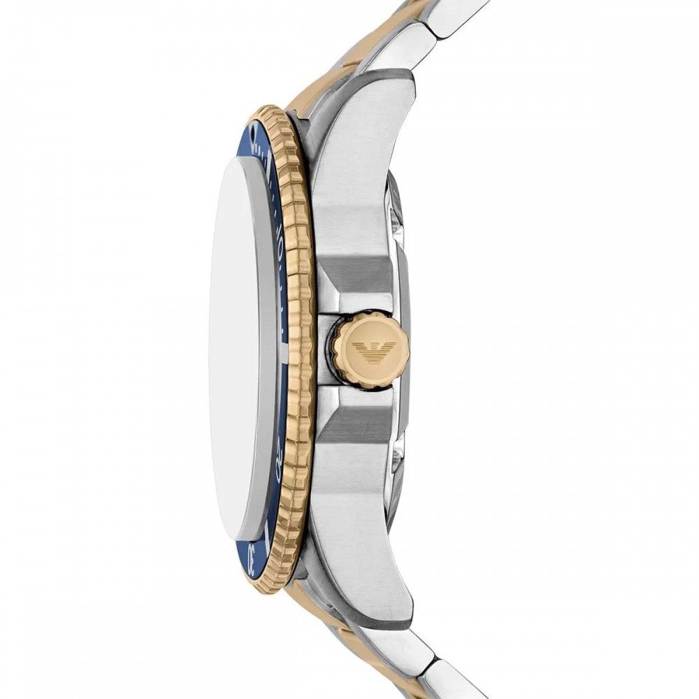 EMPORIO ARMANI Ρολόι World Explorer Solar Δίχρωμο μπρασελέ AR11738 EMPORIO ARMANI Ρολόι World Explorer Solar Δίχρωμο μπρασελέ AR11738