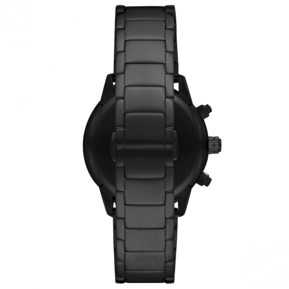 EMPORIO ARMANI Ρολόι Chronograph Μαύρο Ανοξείδωτο Aτσάλι μπρασελέ AR11242