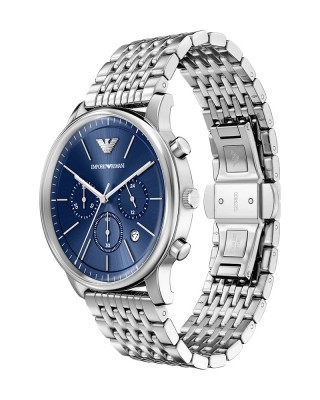 EMPORIO ARMANI Minimalist Ρολόι Chronograph Ασημί Ανοξείδωτο Aτσάλι μπρασελέ AR11771 