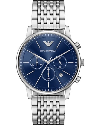 EMPORIO ARMANI Minimalist Ρολόι Chronograph Ασημί Ανοξείδωτο Aτσάλι μπρασελέ AR11771 