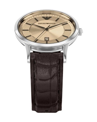 EMPORIO ARMANI Ρολόι Archetipo Μαύρο δερμάτινο λουρί AR11783 