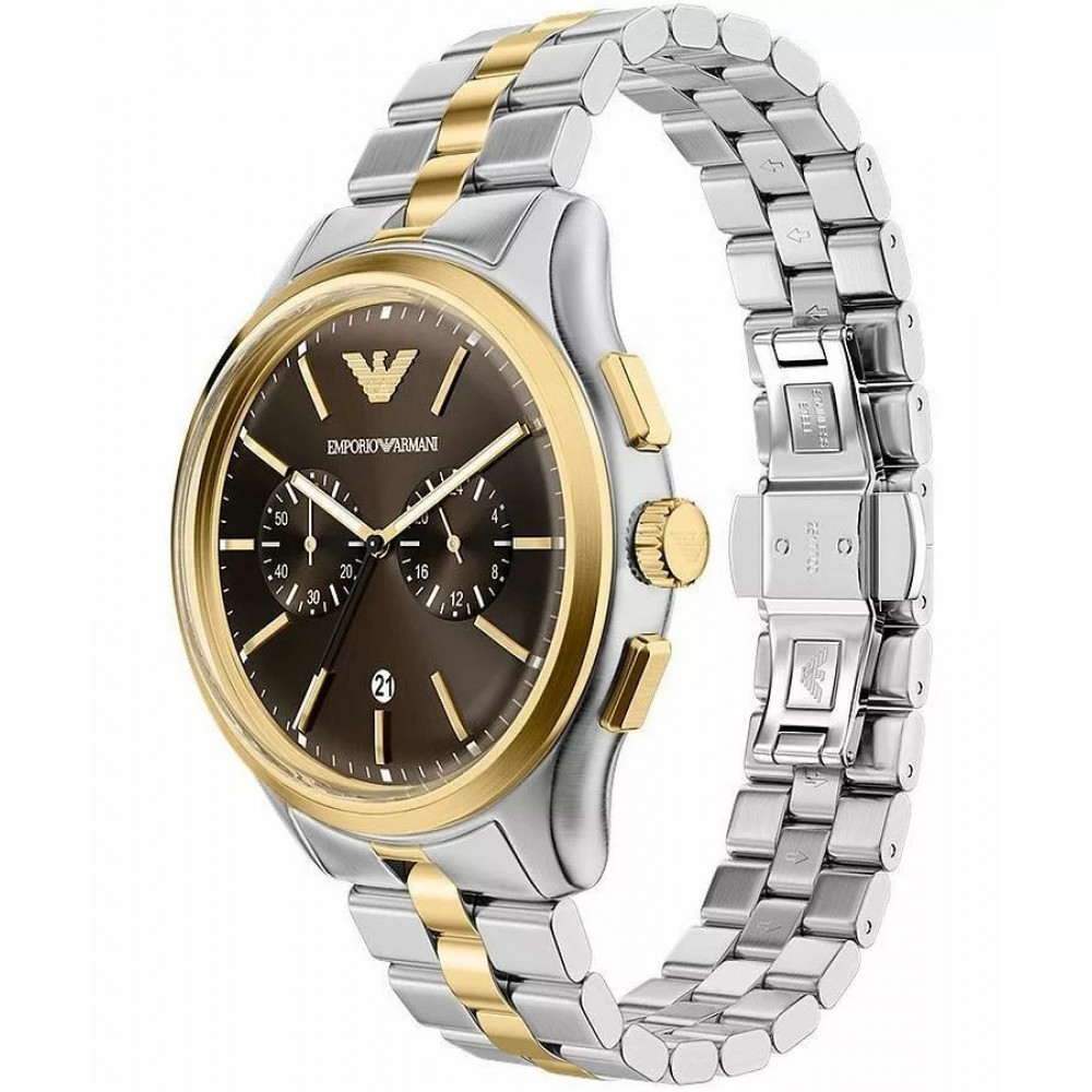 EMPORIO ARMANI Dario Ρολόι Σετ με βραχιόλι Δίχρωμο Ανοξείδωτο Aτσάλι μπρασελέ AR80084SET 