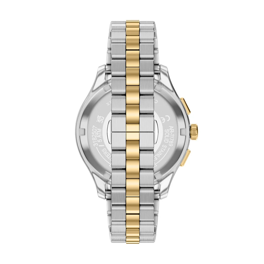 EMPORIO ARMANI Dario Ρολόι Σετ με βραχιόλι Δίχρωμο Ανοξείδωτο Aτσάλι μπρασελέ AR80084SET 