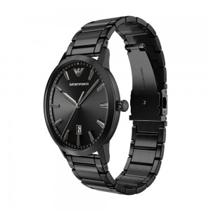 EMPORIO ARMANI Ruggero Ρολόι Σετ Μαύρο Ανοξείδωτο Ατσάλι AR80089SET