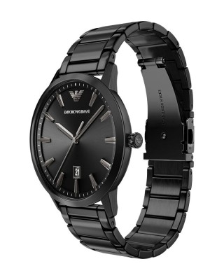 EMPORIO ARMANI Ruggero Ρολόι Σετ Μαύρο Ανοξείδωτο Ατσάλι AR80089SET